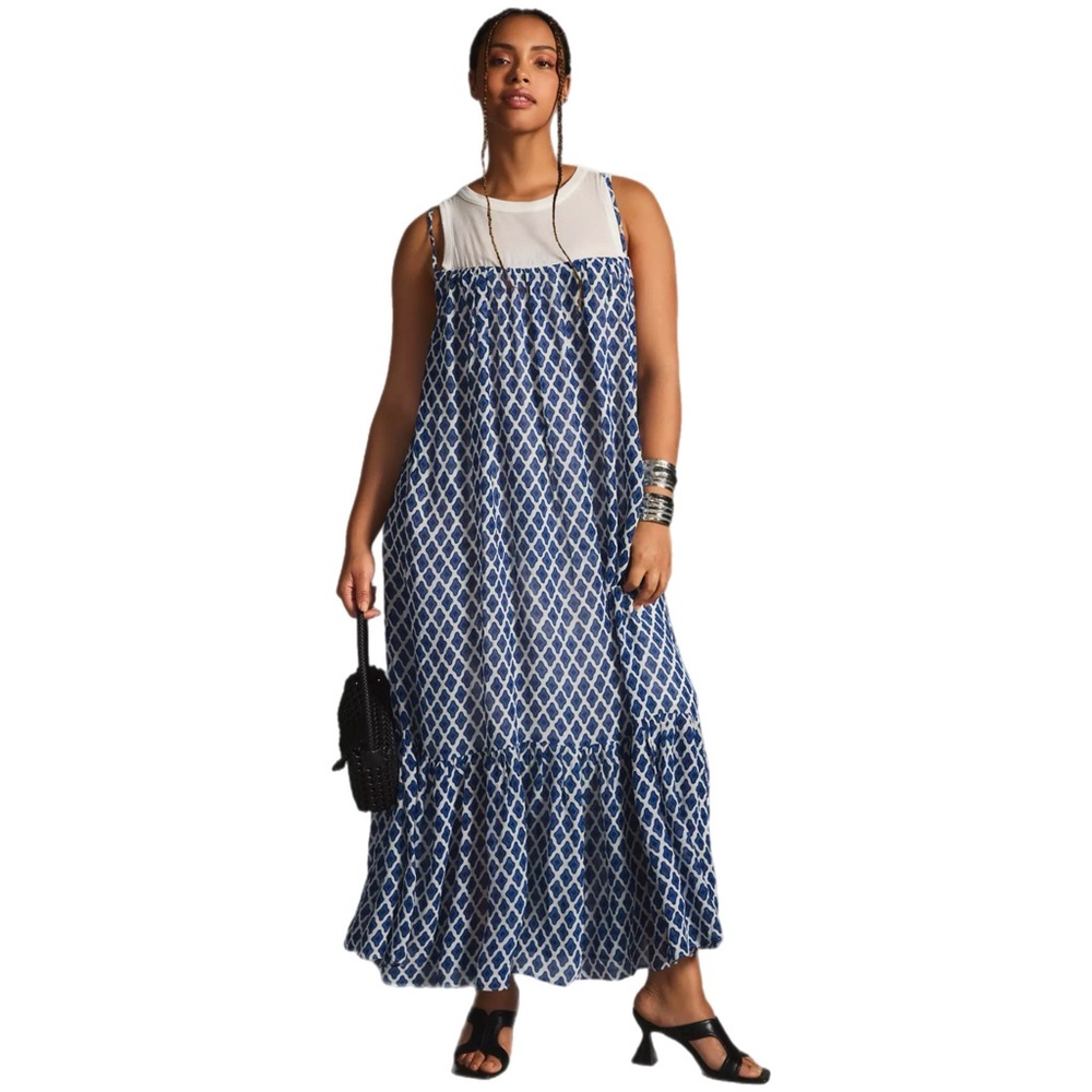 Maeve Twofer Printed Tank Dress Size Large